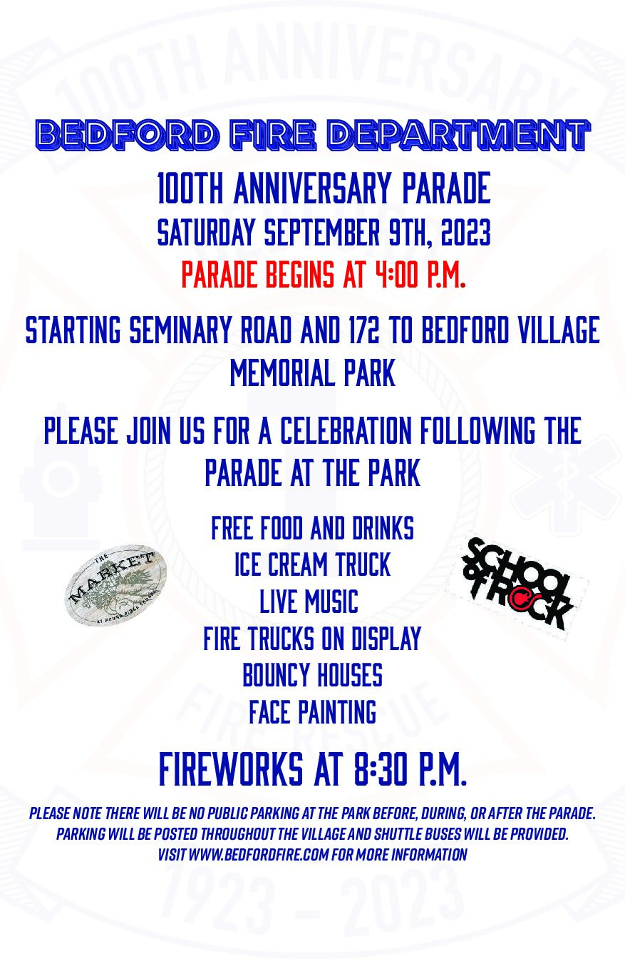 Bedford Fire Department 100th Anniversary Parade