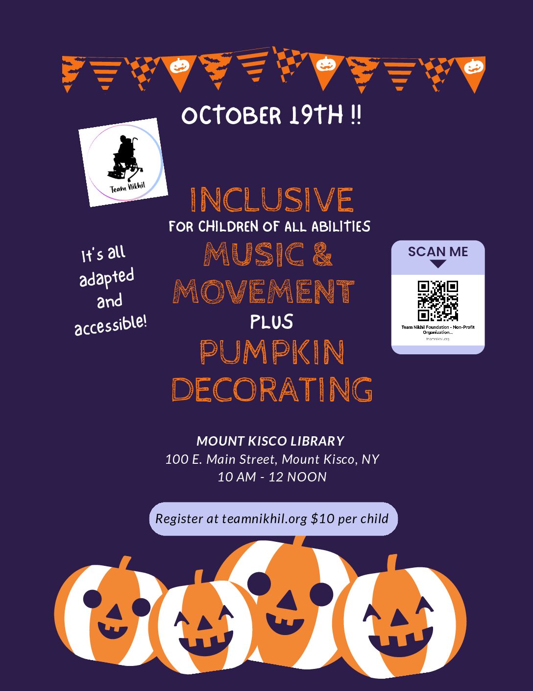 Inclusive for Children of all Abilities Music, Movement & Pumpkin Decorating